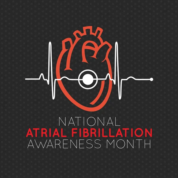 Illustration Logo Vectoriel Mois National Sensibilisation Fibrillation Auriculaire — Image vectorielle