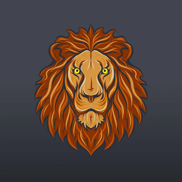 Lion Head Ikonen Logotyp Vektorillustration — Stock vektor