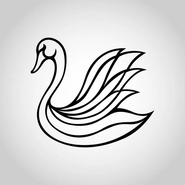 Swan Vektor Logo Ikon Illustration — Stock vektor
