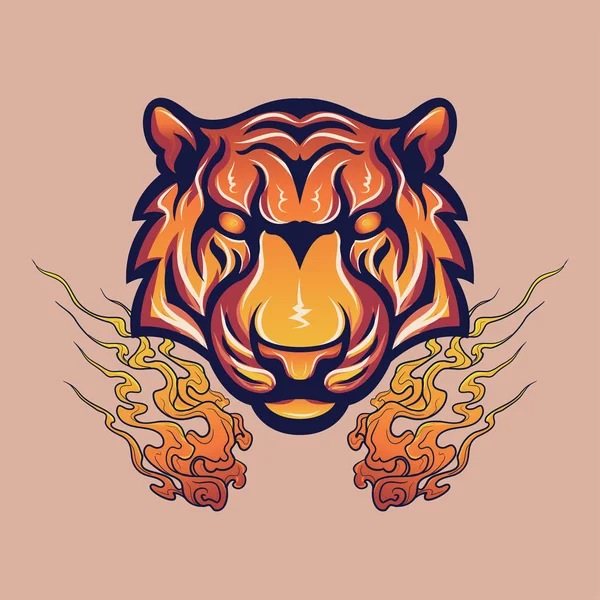 Tiger Vector Logo Icon Illustration — Stock Vector