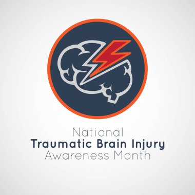 Ulusal travmatik beyin hasarı Farkındalık ay vektör logo simge tasarlamak