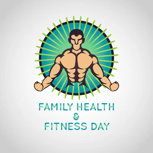 Ilustración Del Logotipo Del Vector Del Día Salud Fitness Familiar — Vector de stock