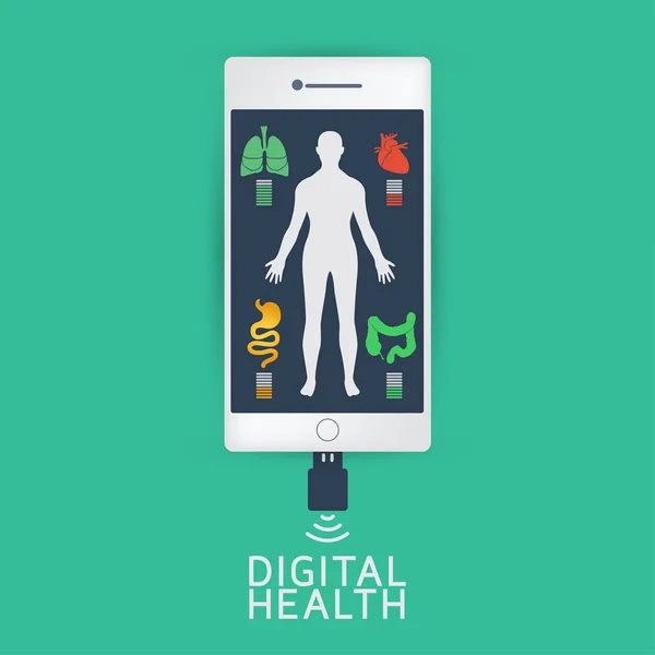 Digitale Gesundheitskonzepte Logo Icon Design Vektorillustration — Stockvektor