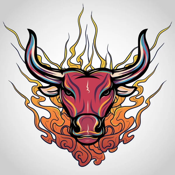 Bull Tattoo Logo Icon Design Illustrazione Vettoriale — Vettoriale Stock