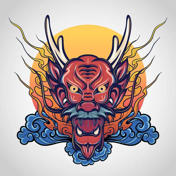 Ilustración Del Icono Del Vector Del Dragón — Vector de stock