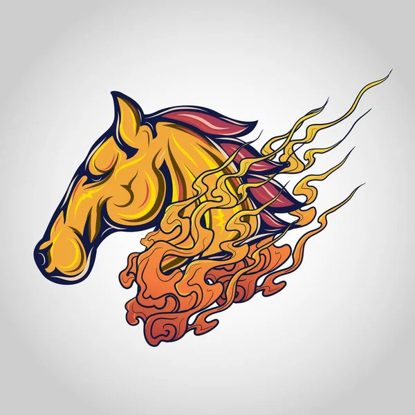 Conception Icône Vectorielle Logo Tatouage Cheval — Image vectorielle