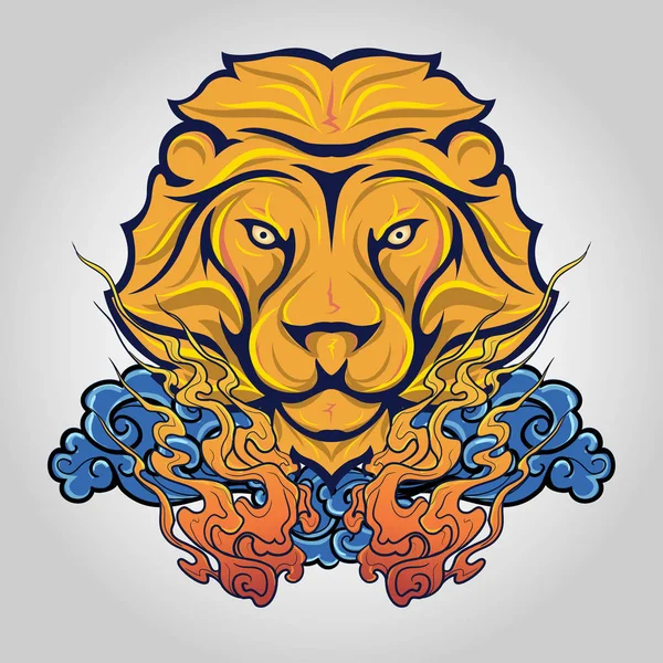 Logo Icône Tête Lion Illustration Vectorielle — Image vectorielle