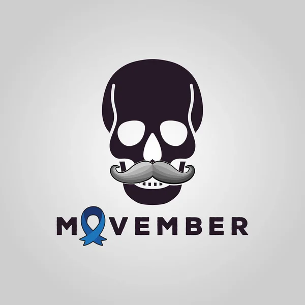 Vektor Movember Acara Kesadaran Kanker Poster Spanduk Dan Kartu - Stok Vektor