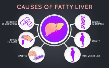 yağ karaciğer logosu simge tasarım nedenleri, tıbbi vektör ıllustrat
