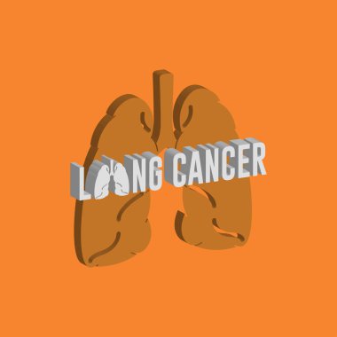 Akciğer kanseri logosu simge tasarımı, tıbbi vektör illüstrasyon