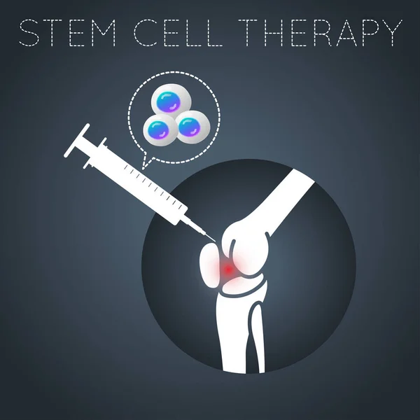 Diseño del icono del logotipo de terapia de células madre, ilustración del vector médico — Vector de stock