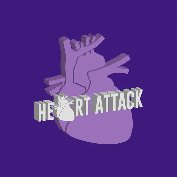 CORAZÓN ATTACK logo icono de diseño, vector médico ilustración — Archivo Imágenes Vectoriales