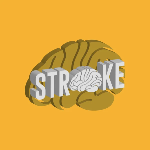 Diseño del icono del logotipo de STROKE, ilustración del vector médico — Vector de stock