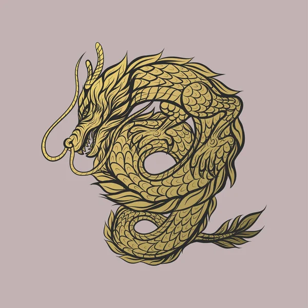 Dragon logo asian tattoo vector — Stock Vector