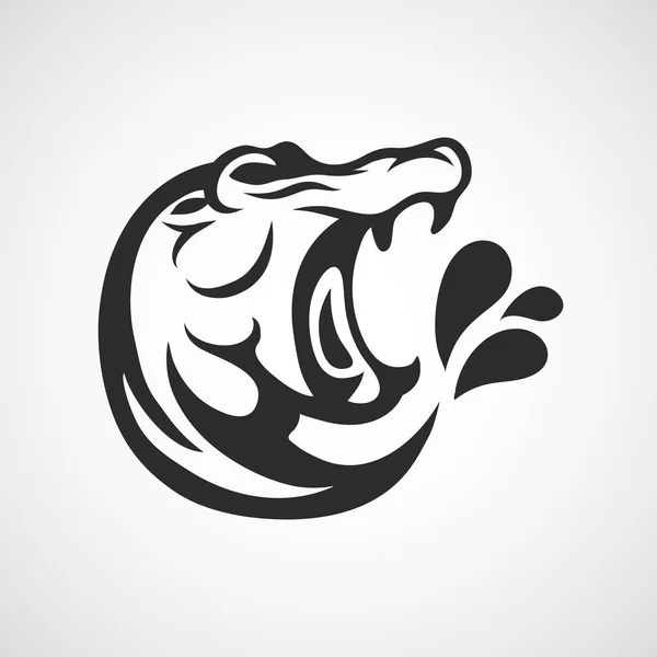 Hippopotame logo icône conception illustration — Image vectorielle