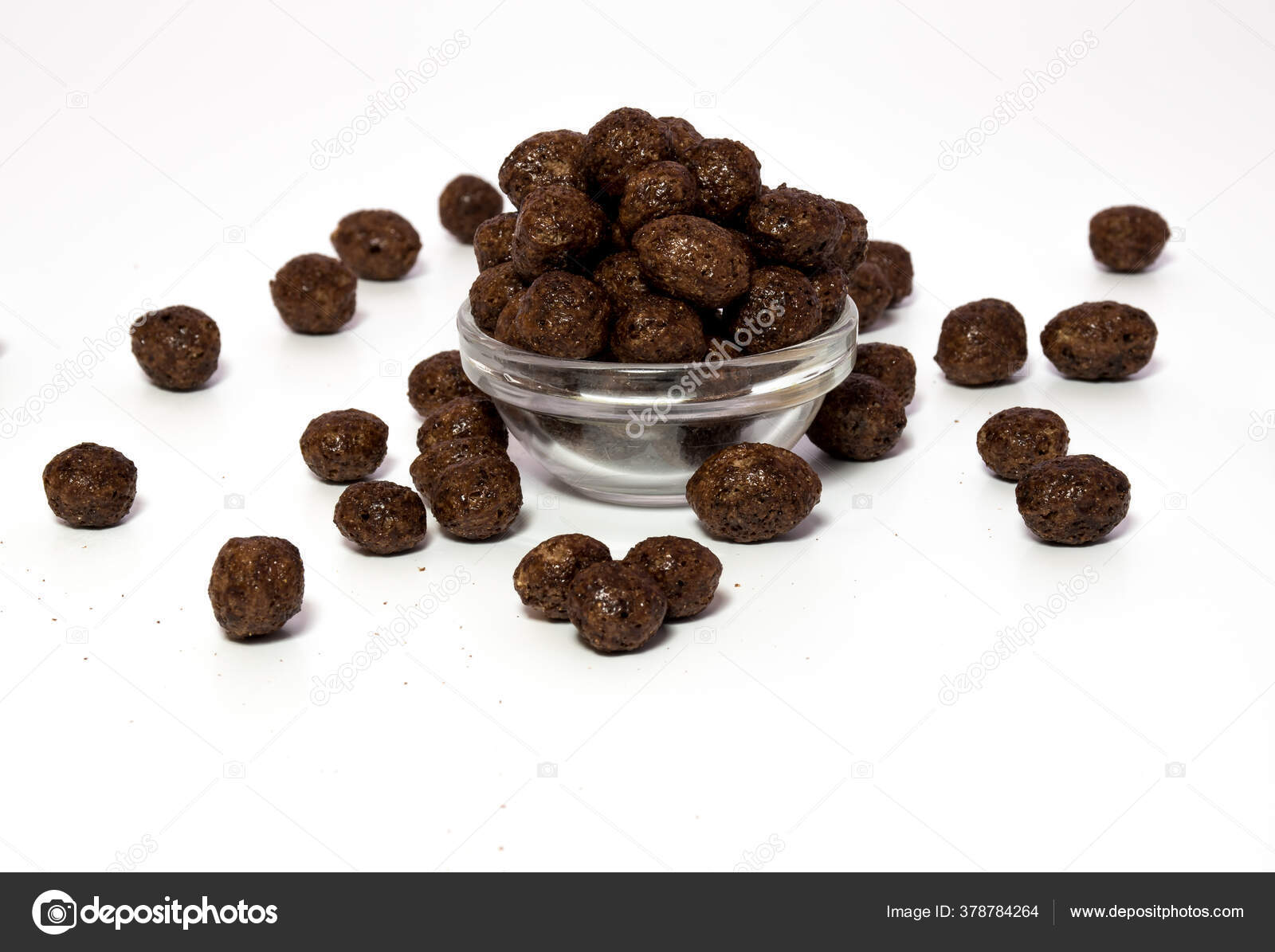 Choco Pops Chocolate Balls Transparent Bowl Morning Healthy Calorie Stock by ©husainebadri 378784264