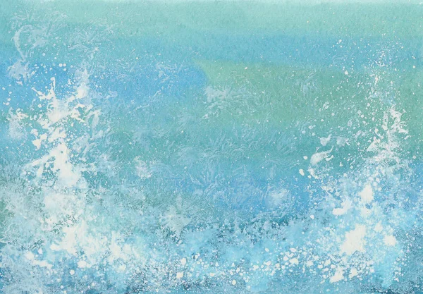 Aquarel blauwe zee — Stockfoto