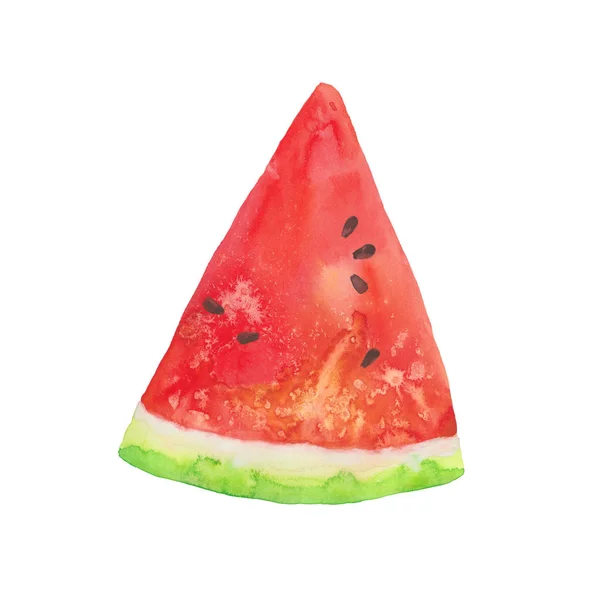Aquarell-Wassermelonenscheibe — Stockfoto