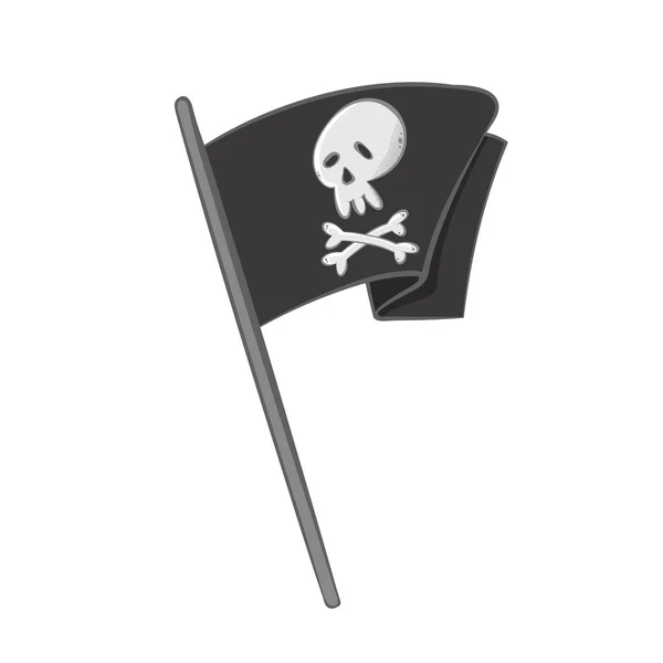 Ondeando bandera pirata — Vector de stock