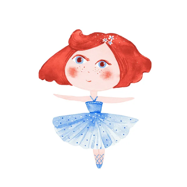 Watercolor little ballerina — Stock Photo, Image
