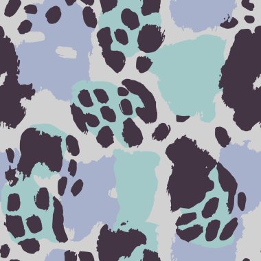 Soyut Leopar Baskısı, Kusursuz Desensiz Desenli Modern Fırça Vuruşları