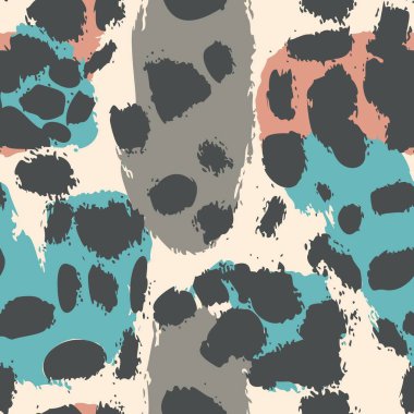 Soyut Leopar Baskısı, Kusursuz Desensiz Desenli Modern Fırça Vuruşları