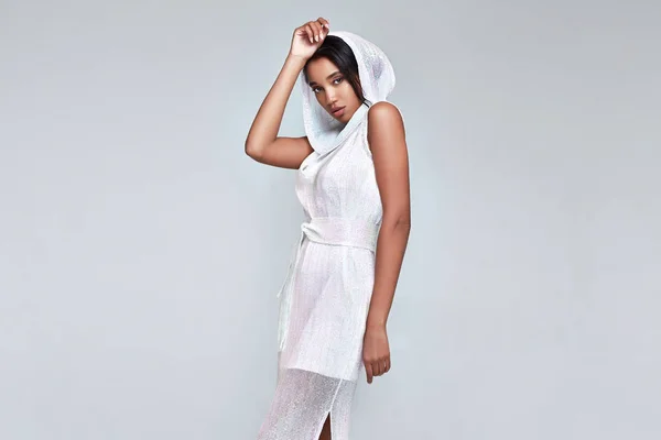 Krásná Žena Obchodní Styl Kolekce Módní Šaty Šaty Luxusní Oblečení — Stock fotografie