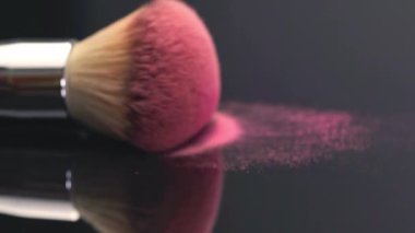 Makyaj kozmetik ürünleri organik dekoratif kozmetik yüz moda trendy renk pembe renkli allık rouge toz allık pembe Güzellik Cilt Bakımı Doğal kürk kabarık fiber fırça için düşmek.