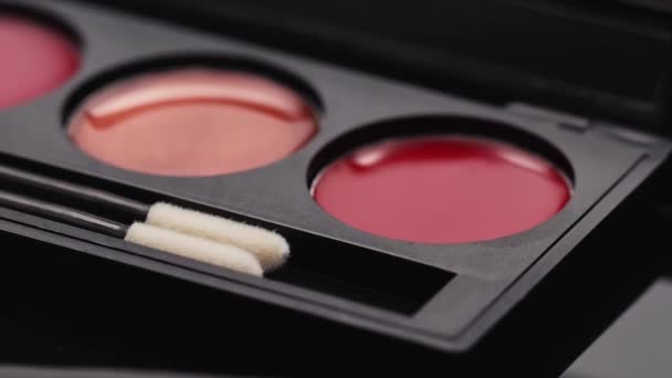 Schönheitshilfen Produkte Dekoration Kosmetik Für Gesicht Organische Mode Farbpalette Lippenstift — Stockvideo