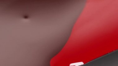 Kırmızı boya ruj sıvı doku, yağlı boya resim, renk tonlarının, sanat karıştırma için yüz mix renk için kozmetik makyaj.