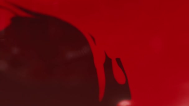 赤いペンキ口紅液体質感 色合いを混合絵画アート メイク顔ミックス色の化粧品にオイル ペイント — ストック動画