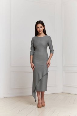 Güzel seksi kadın makyaj moda yaz koleksiyonu bez giymek