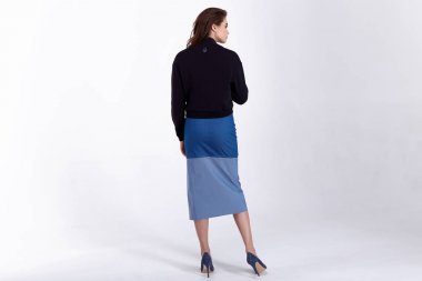 Seksi güzel moda kadın etek kazak trend giysiler colle giymek