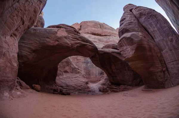 Intérieur Des Parois Canyon Est Arche Dune Sable Nommée Ainsi — Photo