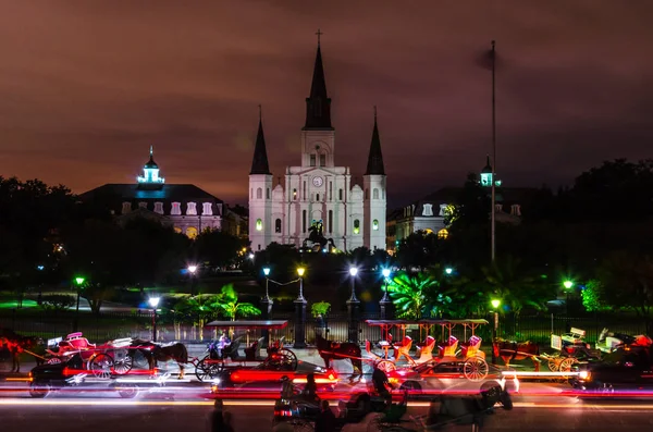 New Orleans Usa Října 2015 Dlouhé Expozice Zachycující Provoz Před — Stock fotografie