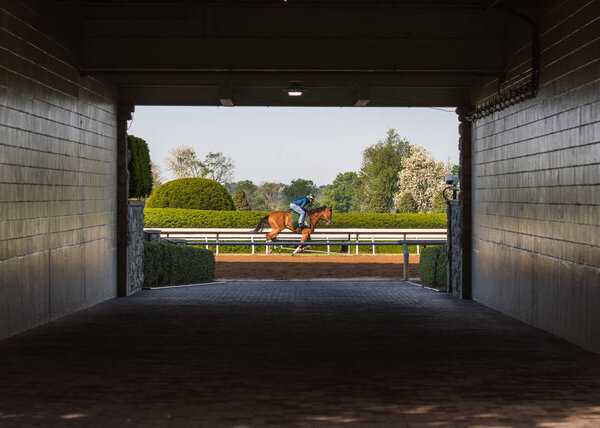 Running Through the Tunnel during practice rounds