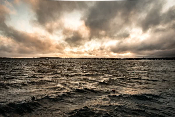 Nuages Orageux Sur Les Eaux Côtières Maine — Photo