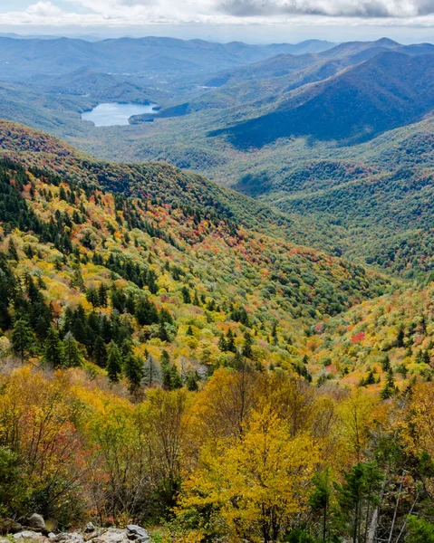 Resevoir Blue Ridge Valley Otoño Las Montañas Largo Del Blue — Foto de Stock