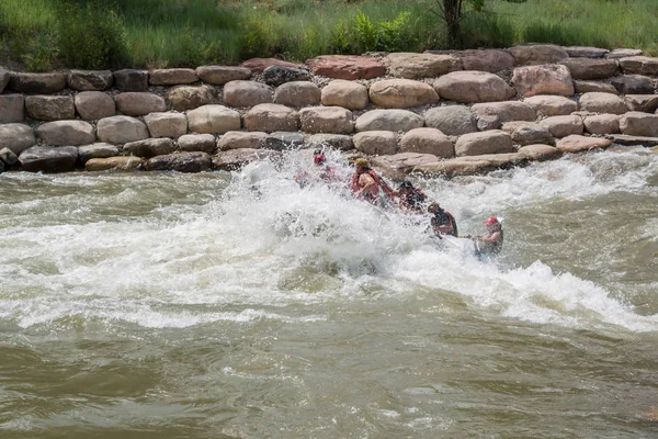 Grupa Krokwie Hit Rapid Nad Rzeką Animas Poza Durango — Zdjęcie stockowe