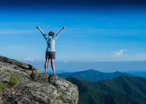 Pose Puissance Sur Sommet Crête Dans Les Blue Ridge Mountains — Photo