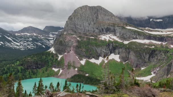 Glacier Grinnell Lake Overlook Trail Grinnell Glacier — Stock Video
