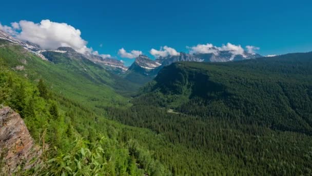 Glacier Weergave Van Logan Pass Vroege Zomer Montana — Stockvideo