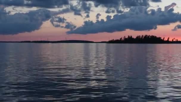 Під Час Заходу Сонця Дивлячись Півночі Канади Над Гладка Блакитна — стокове відео