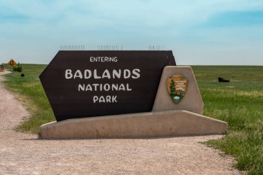 14 Haziran 2018: Badlands, Amerika Birleşik: Badlands Ulusal Park giriş işareti