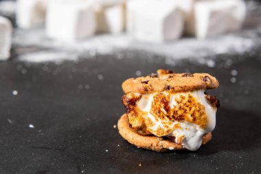 Çikolata parçalı kurabiye smore kopya alanı sol ile