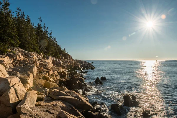 Mañana Amaneció Sobre Costa Rocosa Maine Acadia —  Fotos de Stock