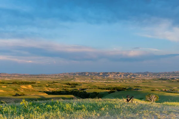 Sunny Skies Badlands Grassy Fields Slider — Stock Photo, Image