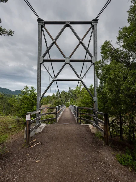 Entrada Para Ponte Suspensão Yellowstone Wilderness — Fotografia de Stock