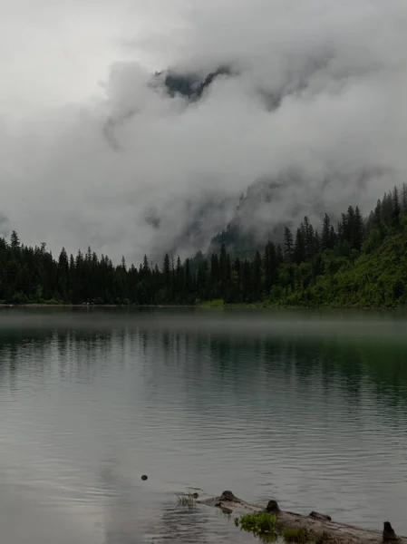 Nebbia Inghiotte Parete Posteriore Del Lago Avalanche Nel Deserto Del — Foto Stock