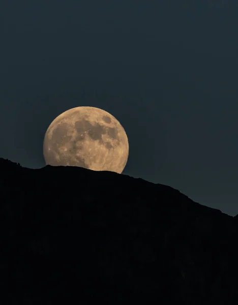 Full Moon Rises Glacier National Park Just Dusk — Stock Photo, Image